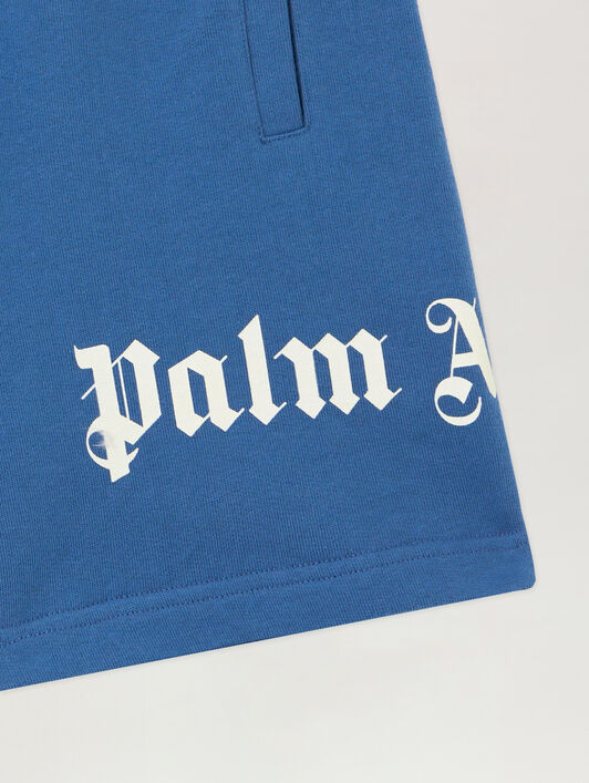 PALM ANGELS Overlogo Sweatshort BLU/BLUE PBCI006S26FLE001