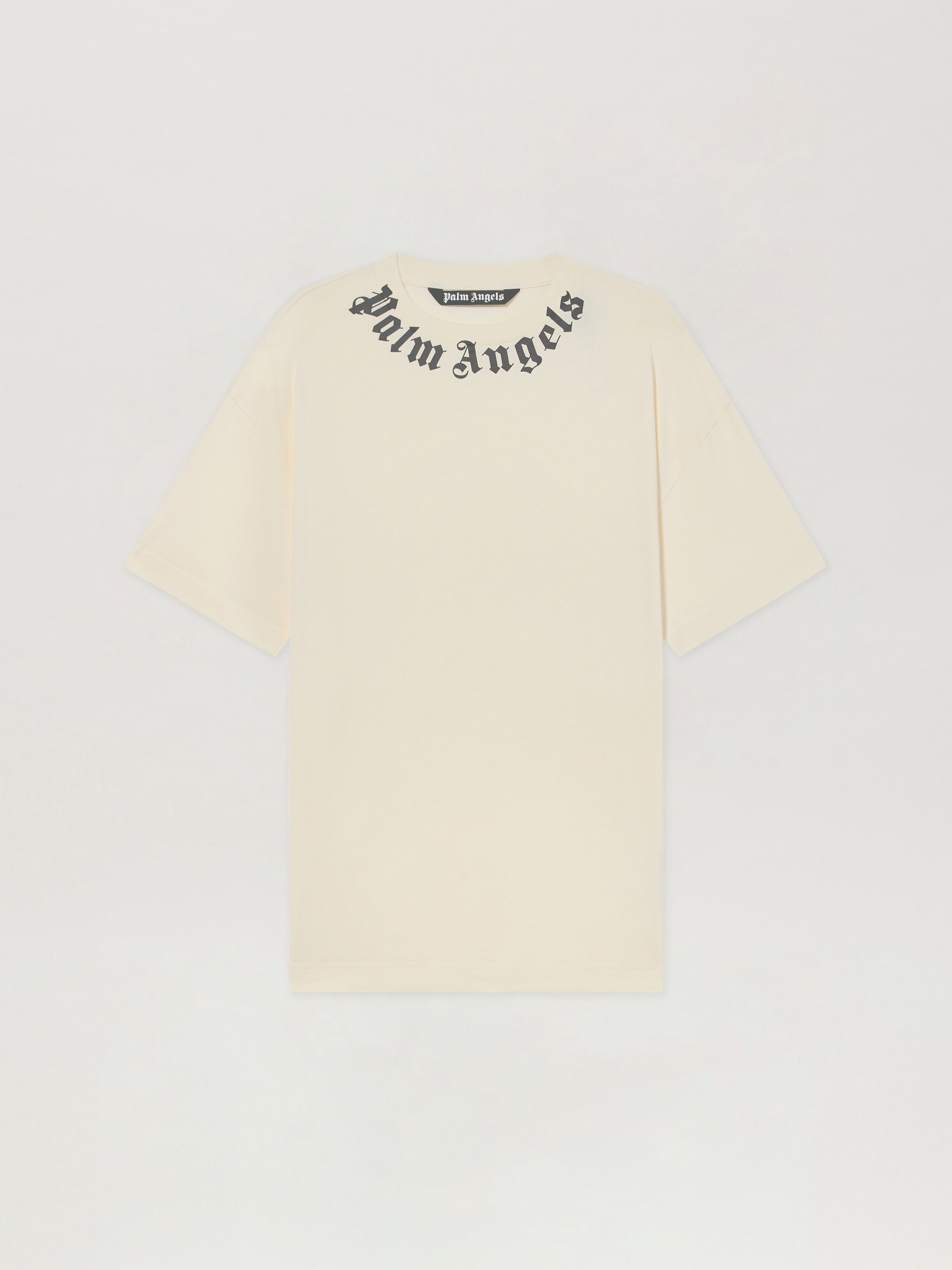 PALM ANGELS T-Shirt Con Logo Sul Collo OFF WHITE - BLACK PAMAA01F26JR01