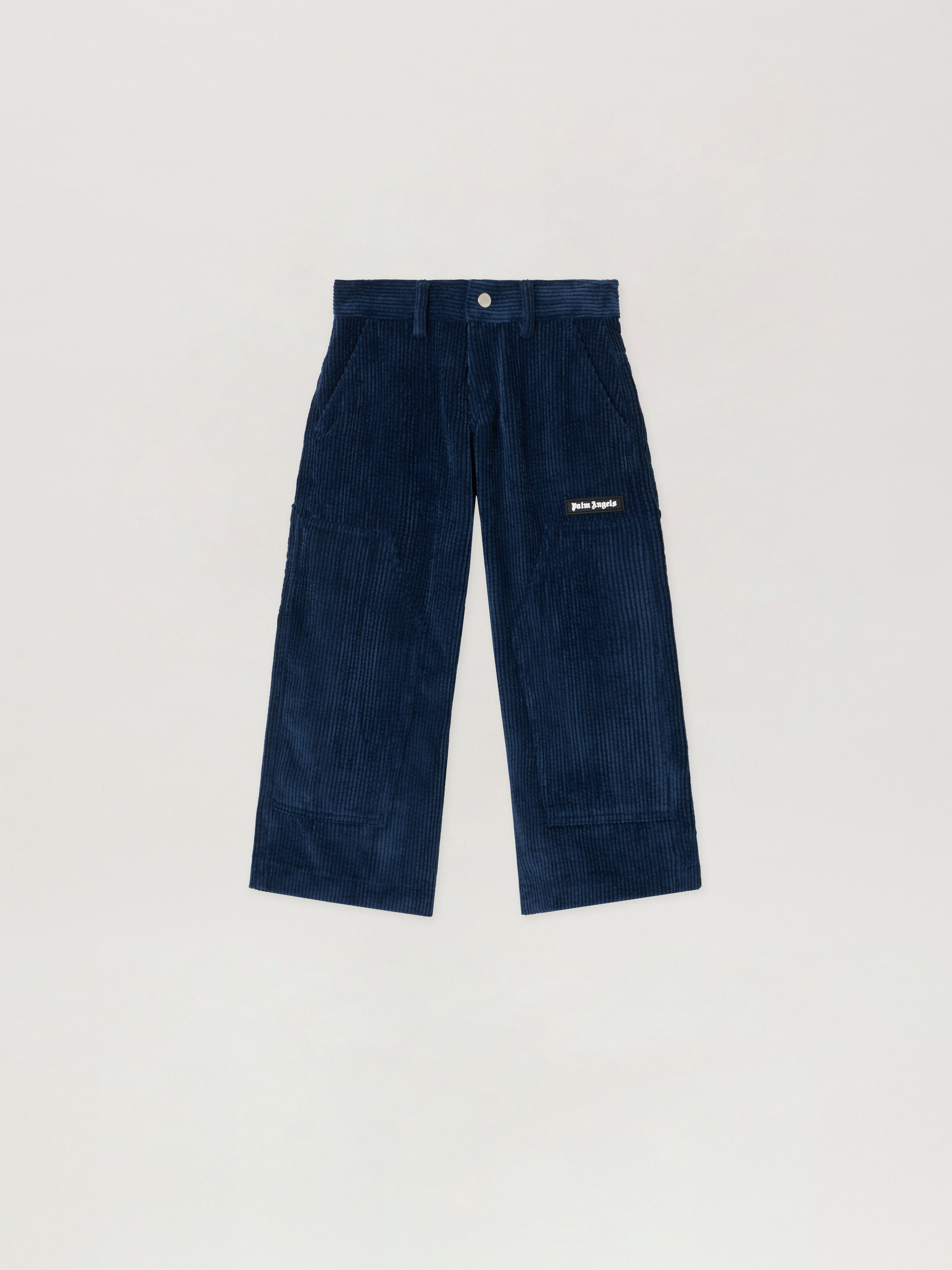 PALM ANGELS Pa Corduroy Workpant NAVY BLUE - OFF WHITE PBCF006F25FAB001