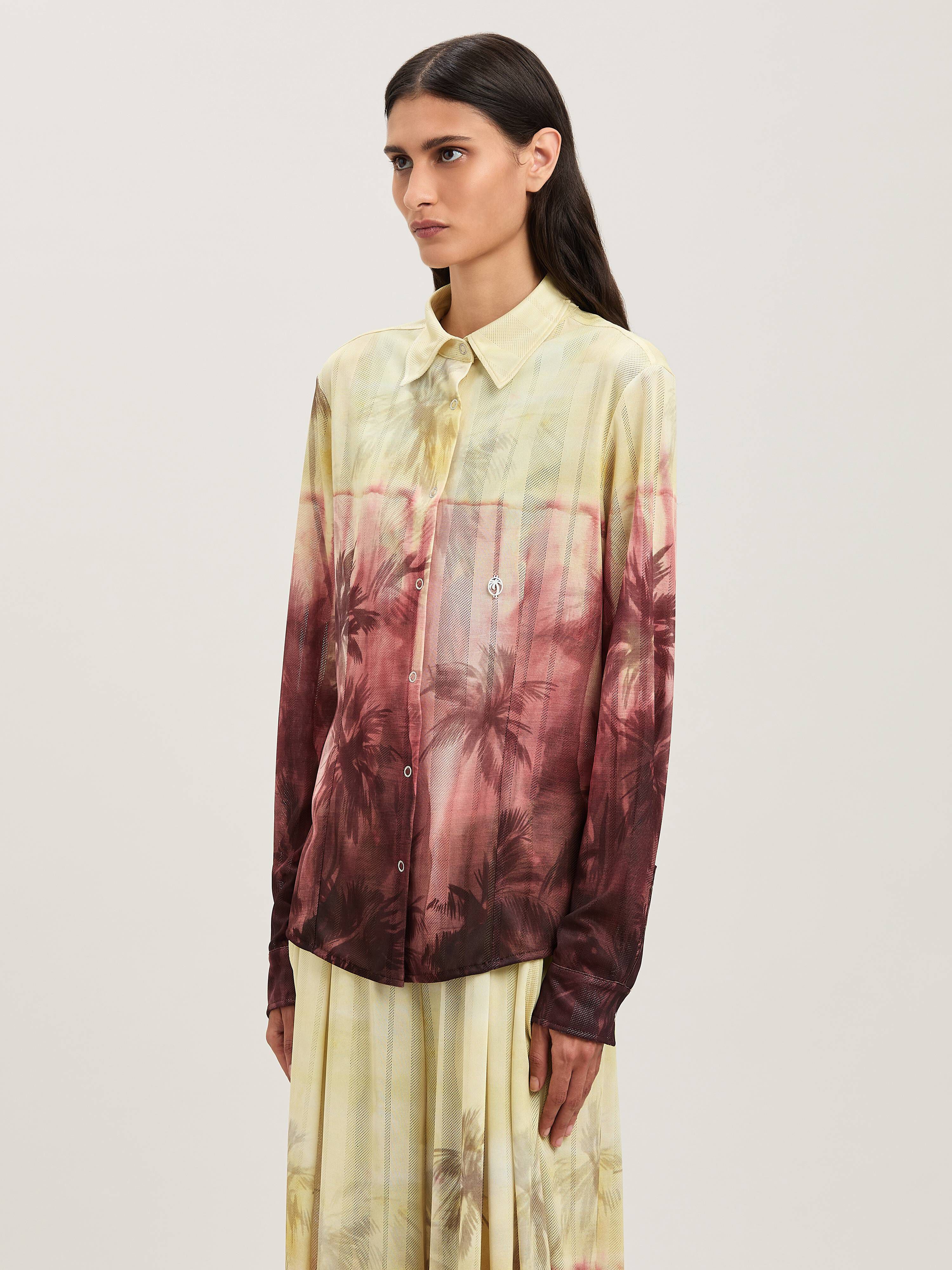 PALM ANGELS  Sunset palms shirt ORANGE - BLACK PWGE024S25FAB001