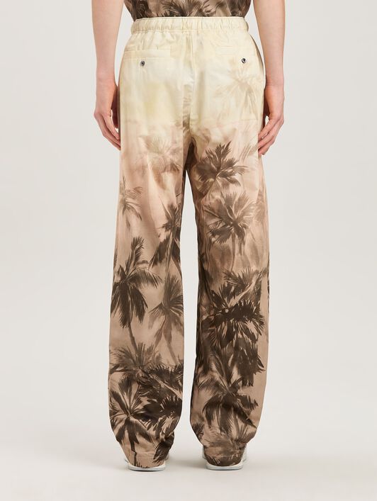 PALM ANGELS  Sunset Palmen Hose BEIGE - BLACK PMCA143S25FAB003