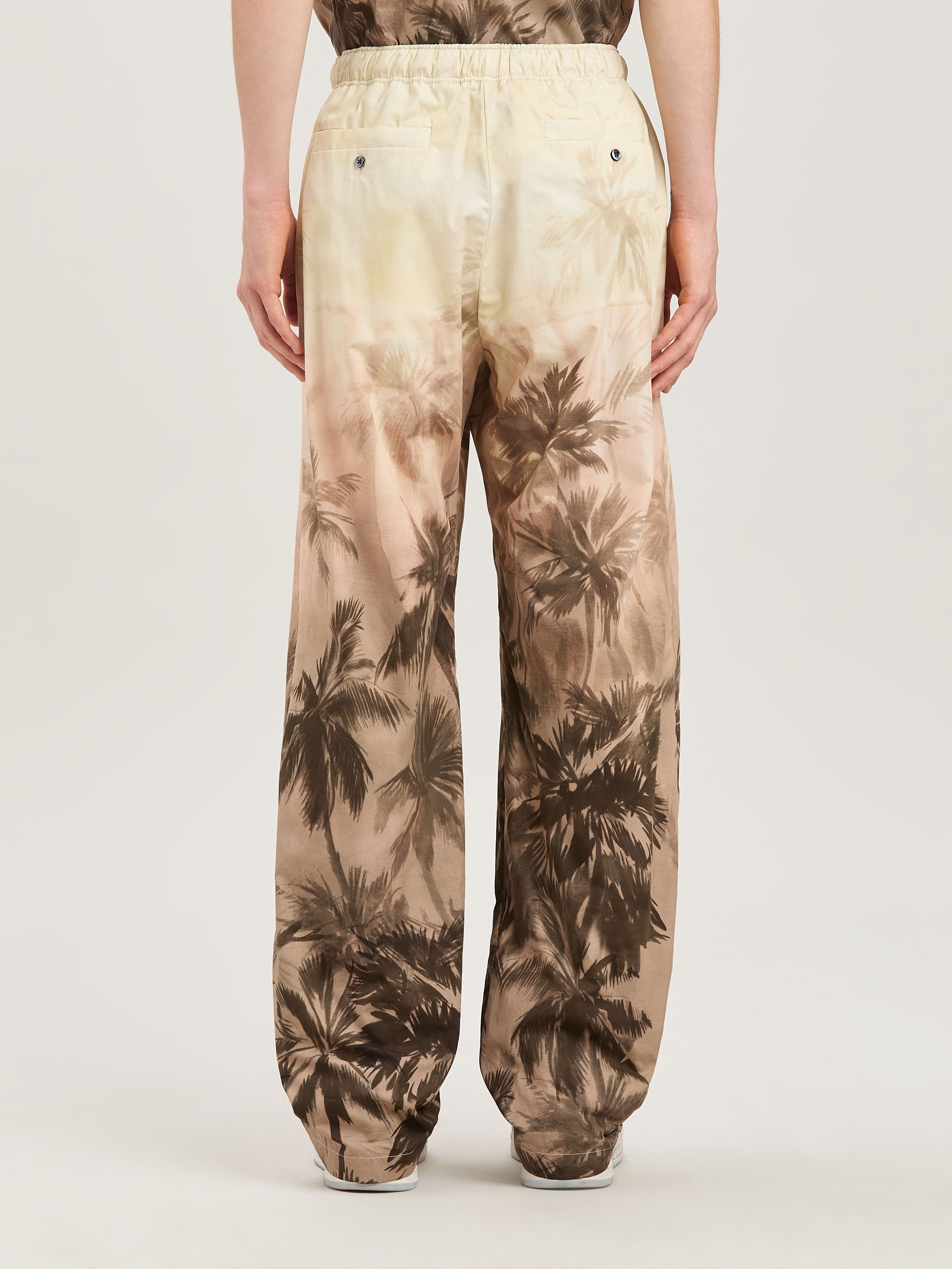 PALM ANGELS  Sunset Palmen Hose BEIGE - BLACK PMCA143S25FAB003