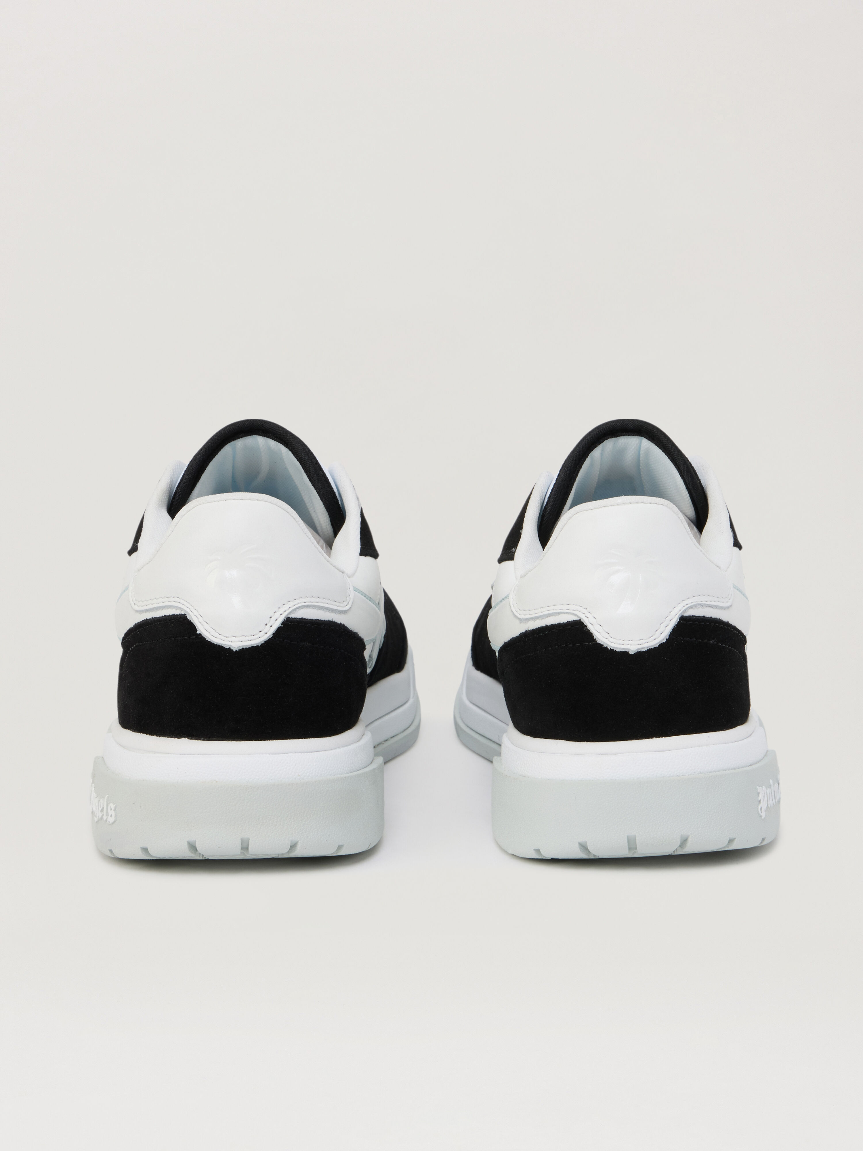 PALM ANGELS Palm Basketball Lea Sneakers BLACK LIGHT GREY PMIA10WS26LEA001