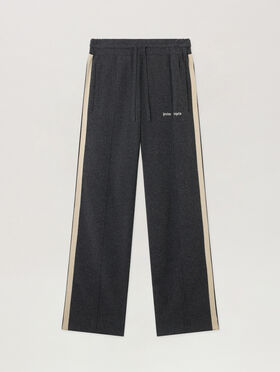 PALM ANGELS Classic Logo Knit Track Pants DARK GREY - OFF WHITE PMHG023F25KNI001