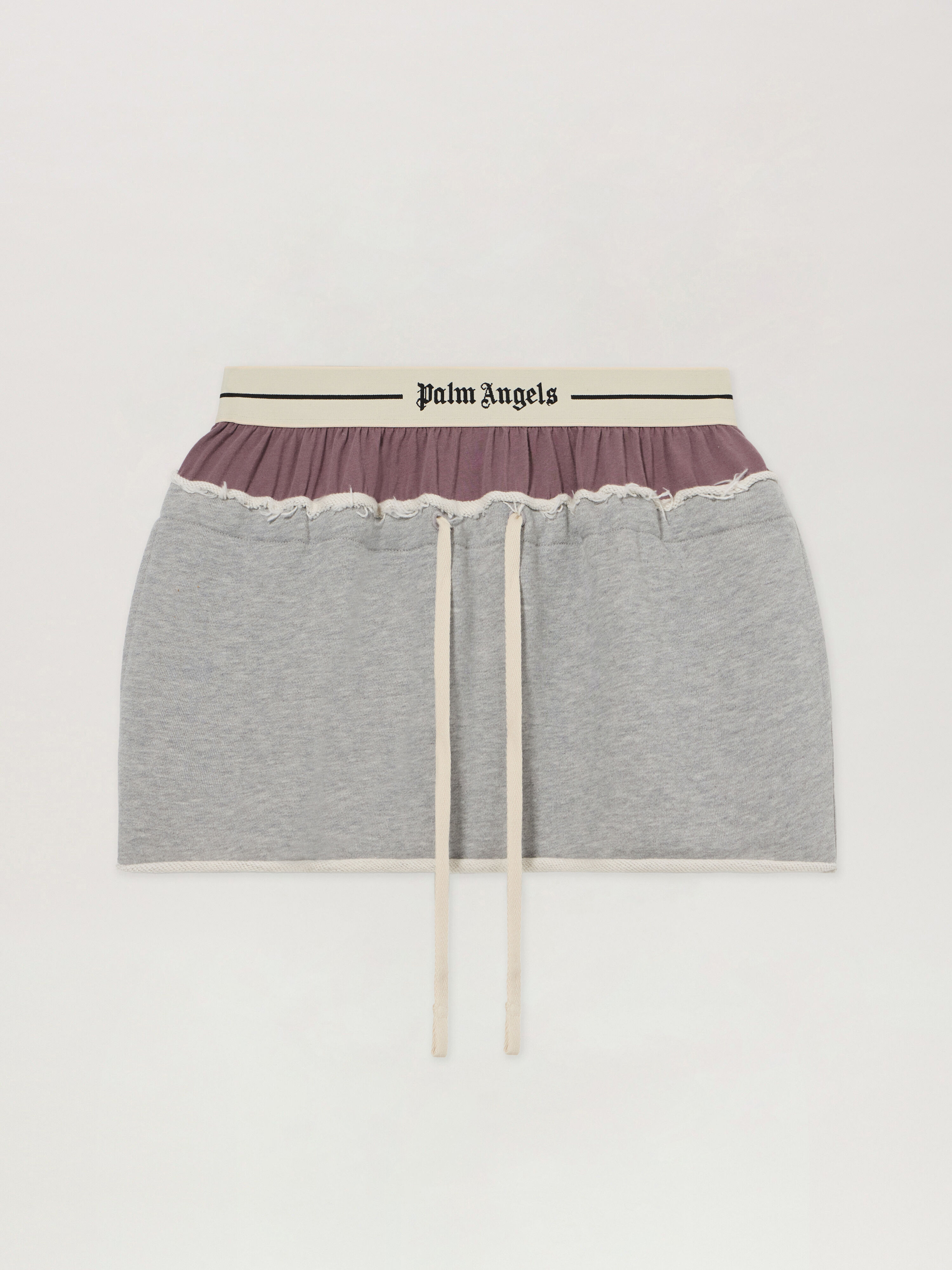 Classic Logo Double-Layered Skirt PALM ANGELS Classic Logo Double-Layered Skirt GREY MELANGE - MAUVE PAWCZ01F26FL01