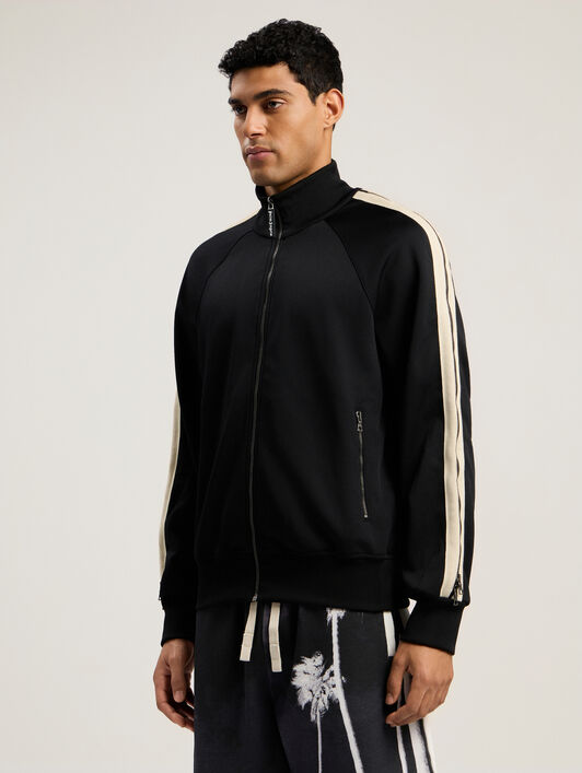 PALM ANGELS Performance Zip-Up Track Jacket BLACK - ORANGE PMBD08FF25FAB001