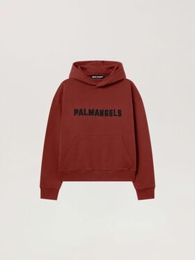 PALM ANGELS Palm Hills Regular Hoodie BRICK RED - BLACK PAMBB03W26FL07