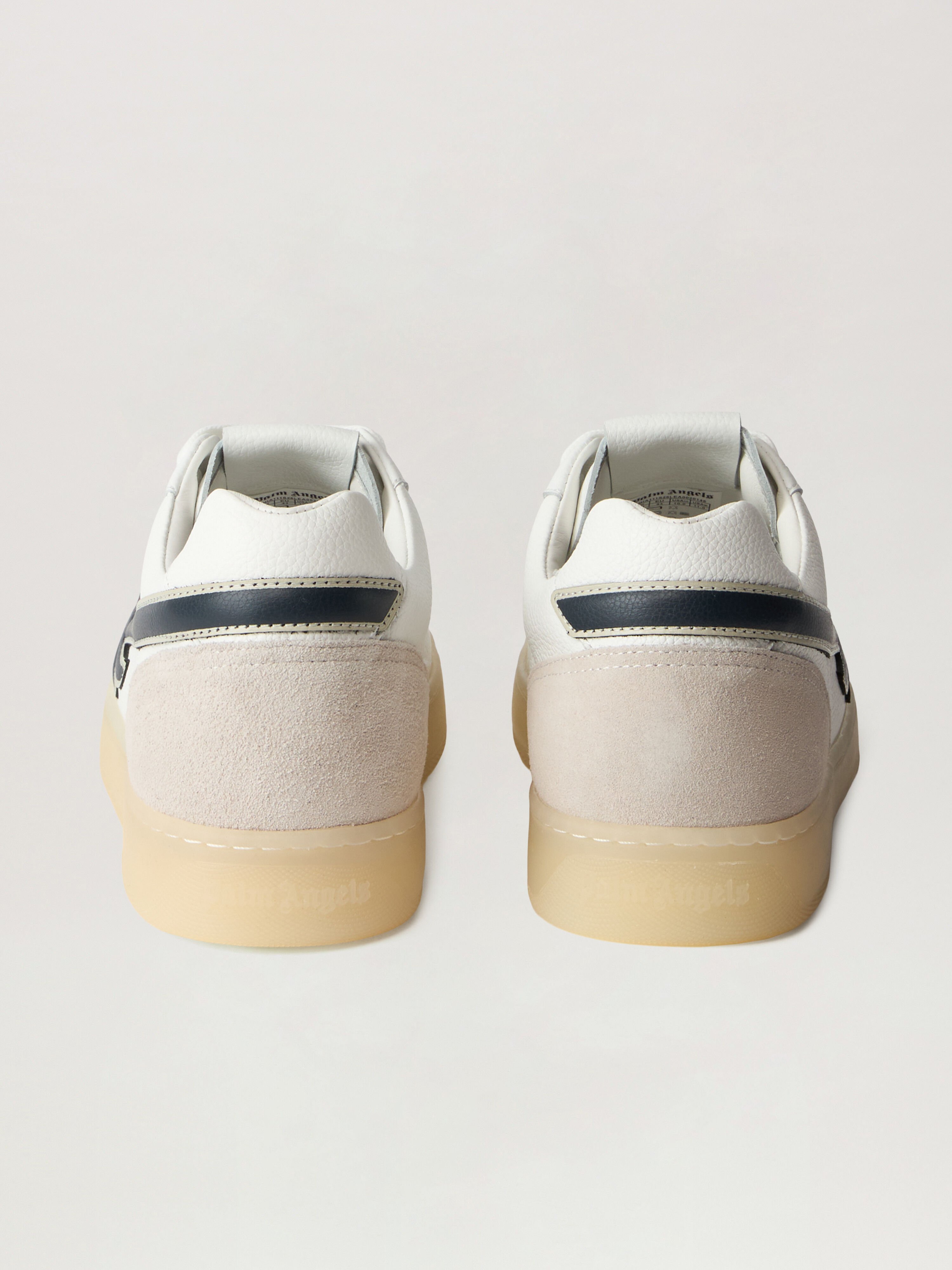 PALM ANGELS Palm Tennis Lea Sneakers WHITE NAVY BLUE PMIA111S26LEA002