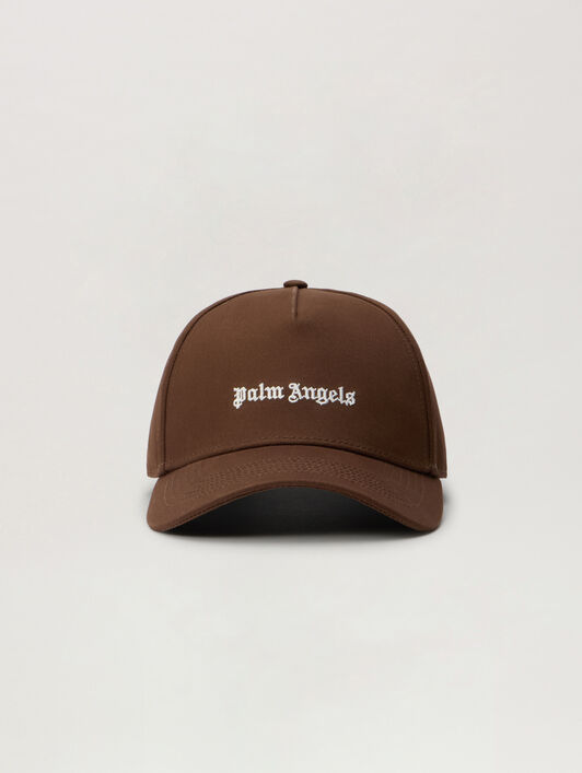 PALM ANGELS Classic Logo Cap BROWN OFF WHITE PMLB104S26FAB004