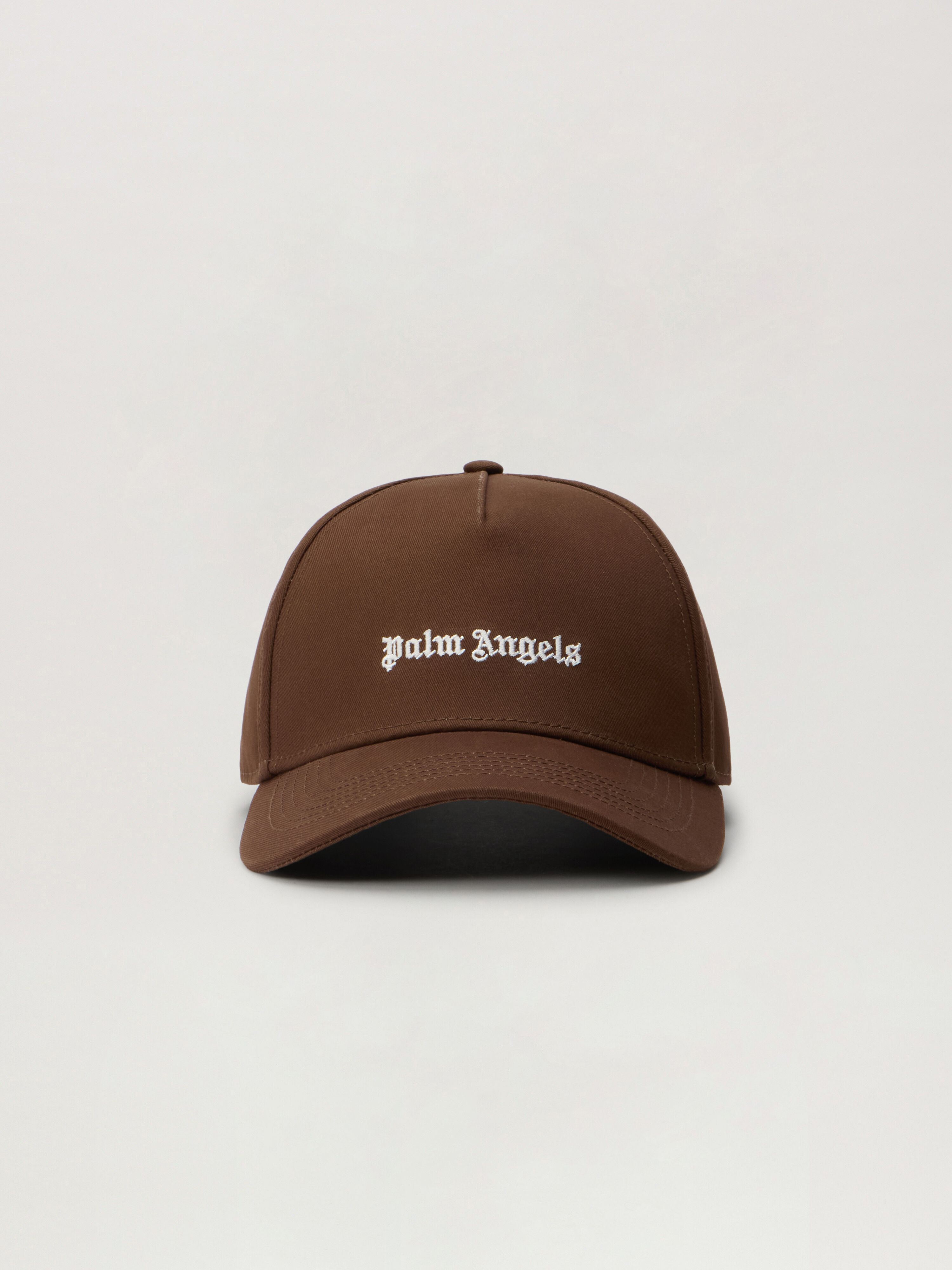 PALM ANGELS Classic Logo Cap BROWN OFF WHITE PMLB104S26FAB004