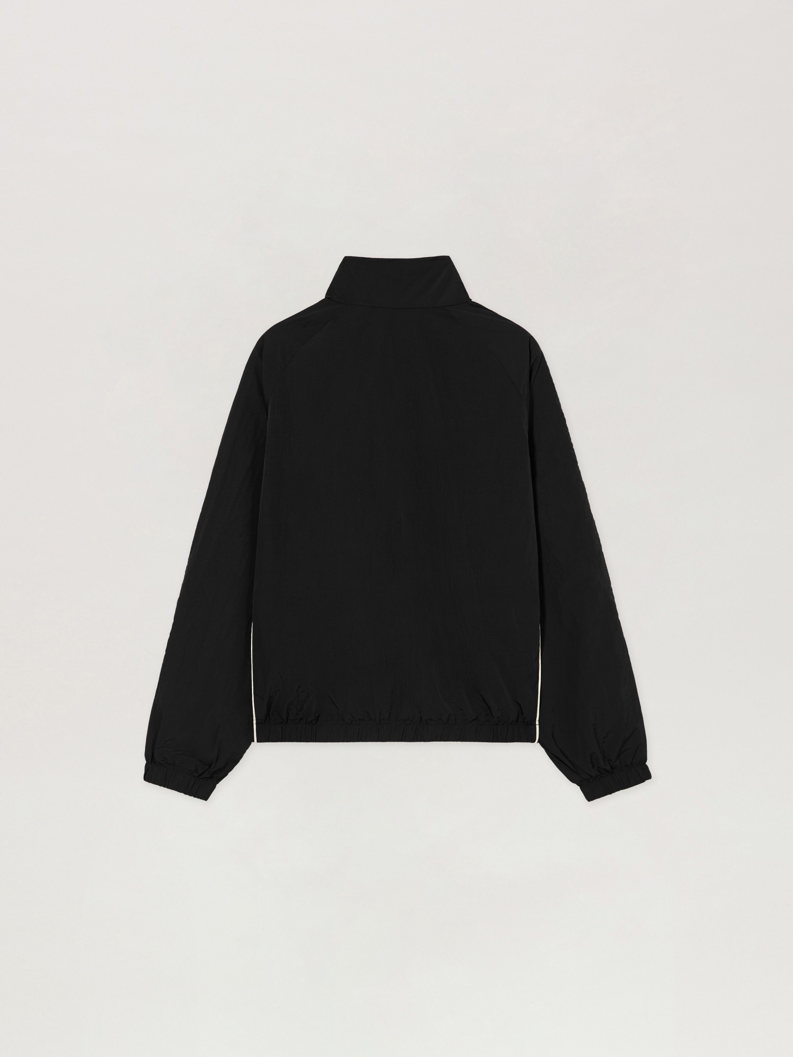 PALM ANGELS Curved Logo Windbreaker BLACK - OFF WHITE PAMEB01F26FB01