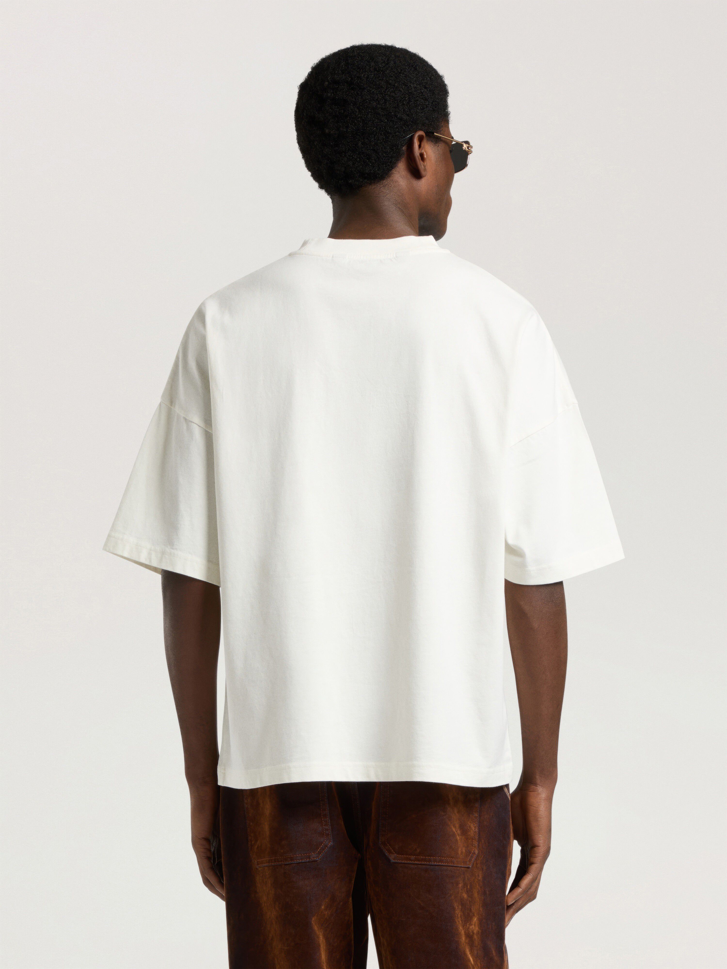 Sunset Blvd Palm Loose T-Shirt PALM ANGELS Sunset Blvd Palm Loose T-Shirt OFF WHITE - BLACK PAMAA03W26JR07