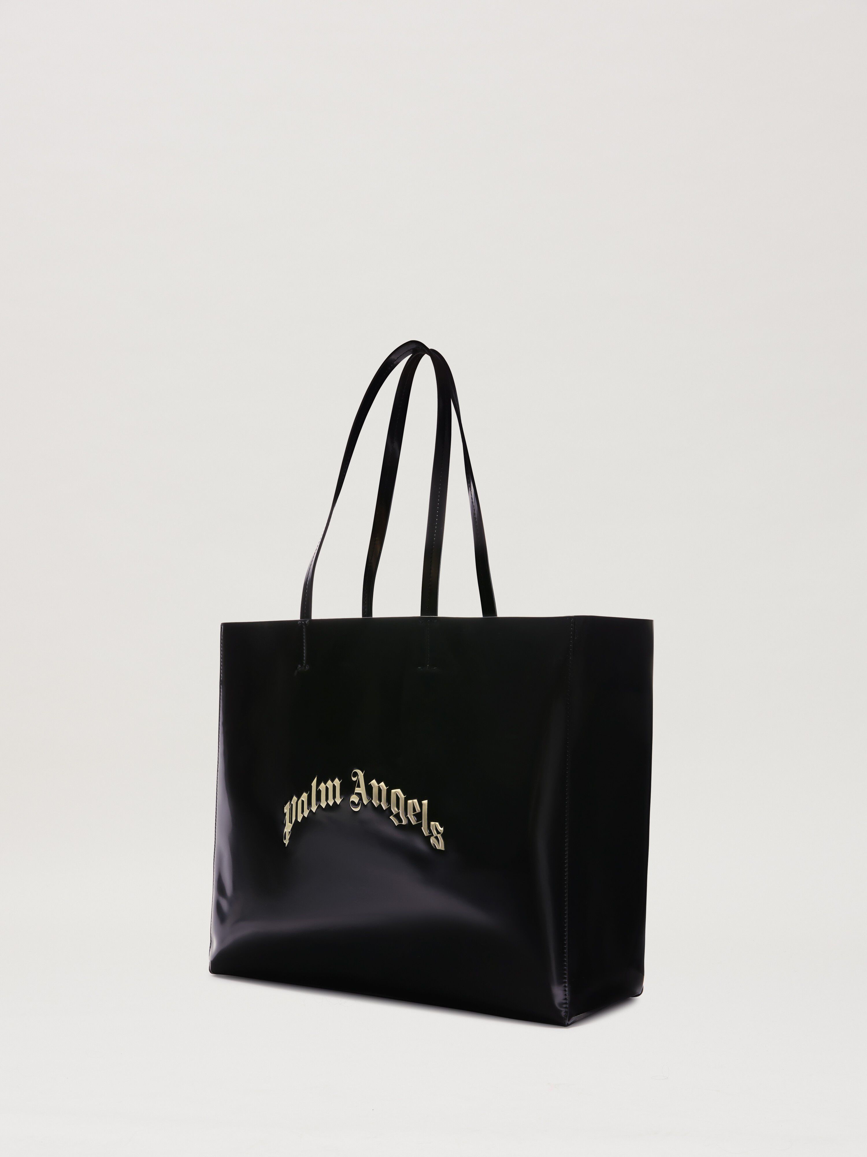 PALM ANGELS  Curved Logo Shopping bag NERO/PERLA PMNA07BS25FAB001
