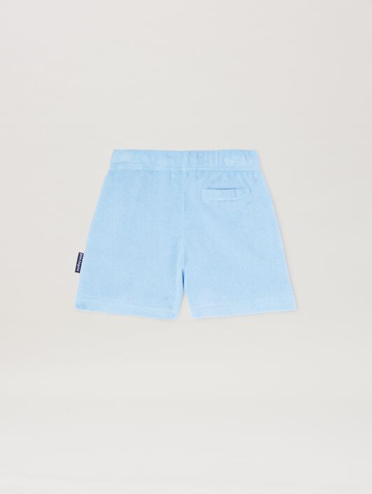 PALM ANGELS  Terry Bear Shorts LIGHT BLUE BROWN PB6X003S25FLE001
