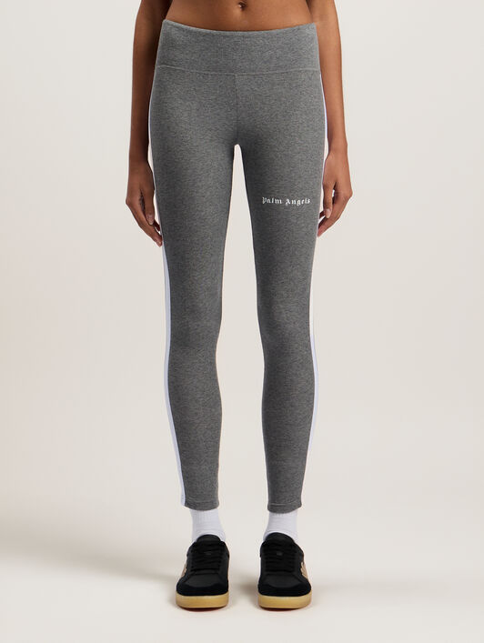 PALM ANGELS Training Track Leggings MELANGE GREY WHITE PWVG001C99FAB001