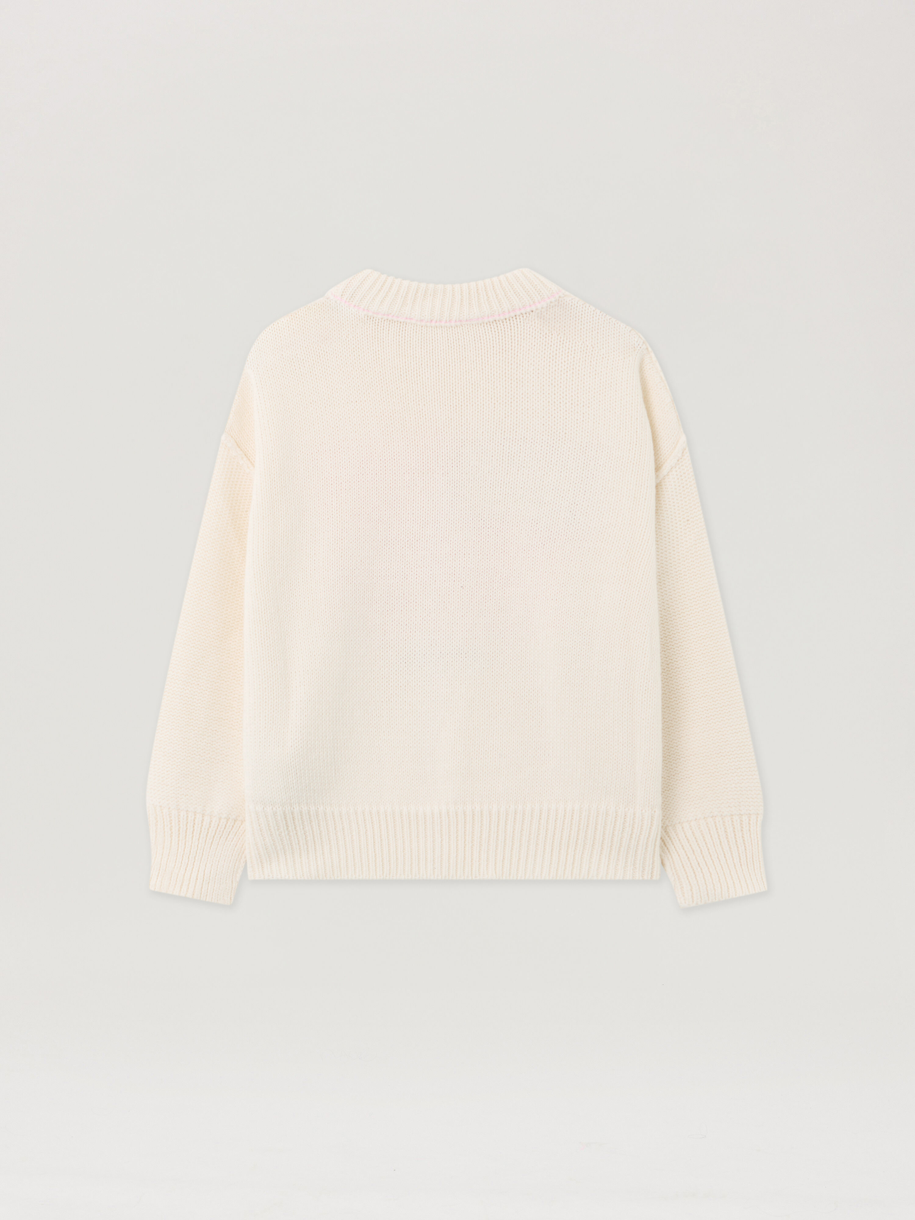 PALM ANGELS Palms Flag Knit Crewneck OFF WHITE - ROSE PINK PGHE002F25KNI001