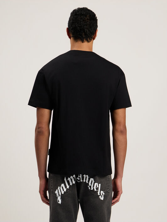 PALM ANGELS Spray City Los Angeles T-Shirt Black/Green PMAA109T26JER001