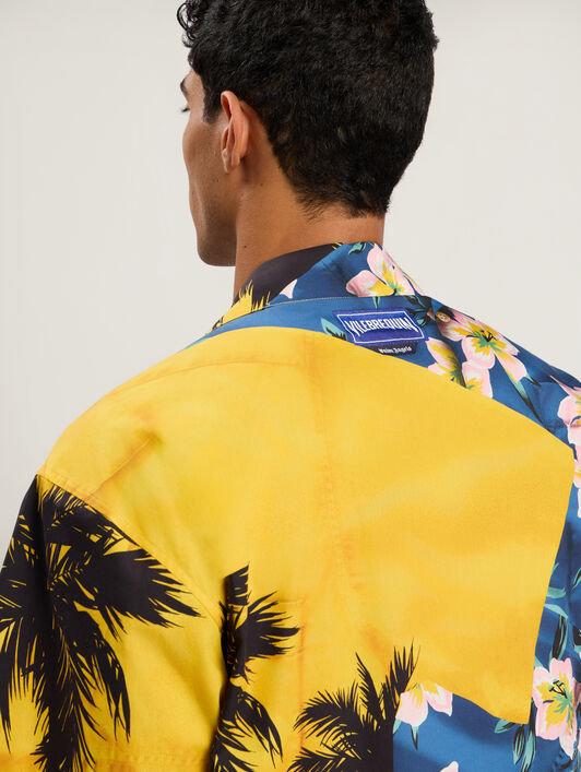 PALM ANGELS Paxvlbq_Hawaian Mix Shirt BLUE - YELLOW PMGG00DF25FAB001