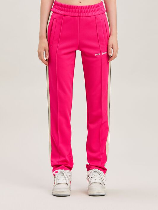 PALM ANGELS  Jogginghose mit klassischem Logo-Stickerei FUCHSIA - OFF WHITE PWCJ001S25FAB001