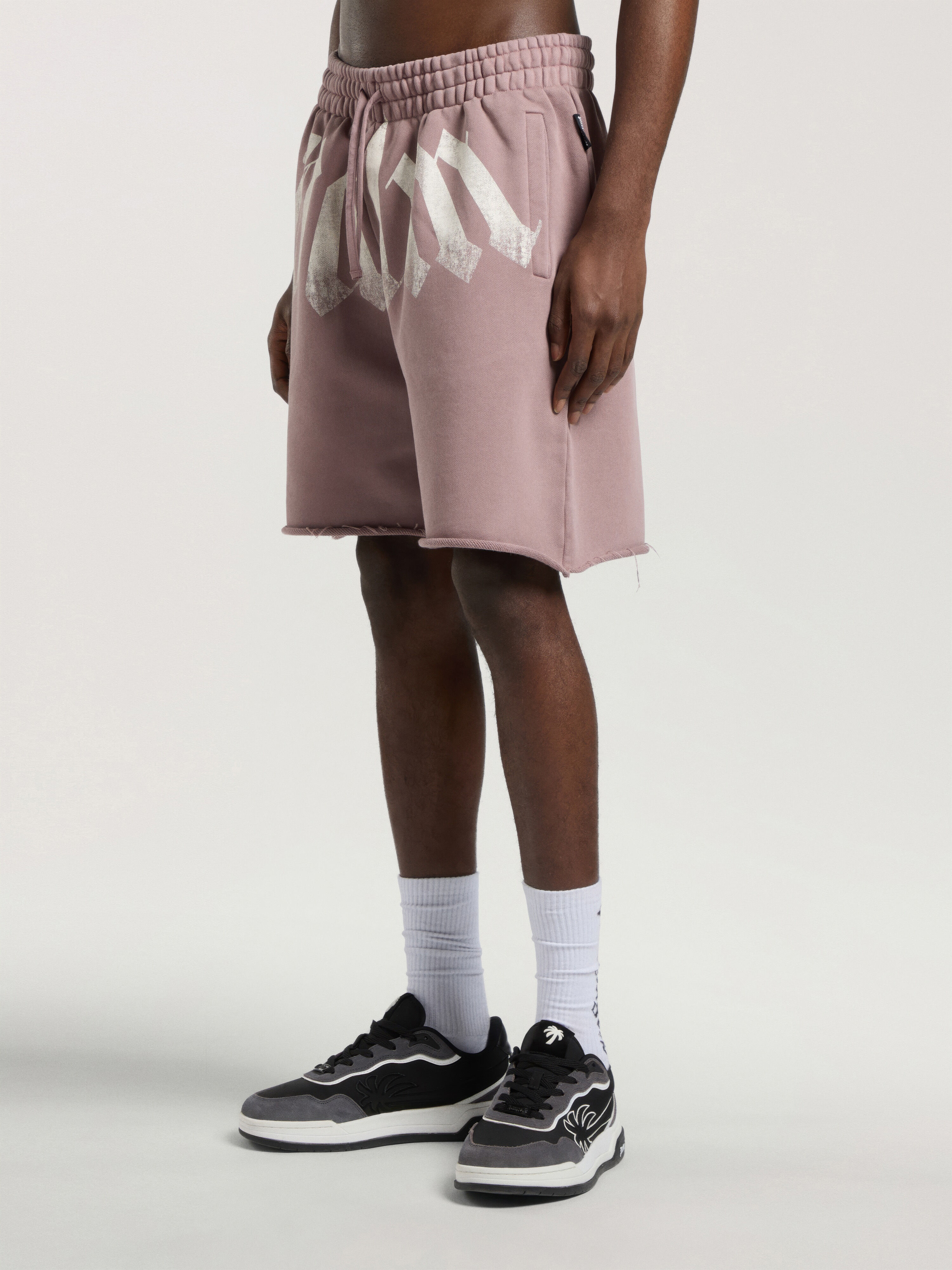 Big Waist Logo Sweatshorts PALM ANGELS Big Waist Logo Sweatshorts MAUVE - OFF WHITE PAMCV02F26FL03