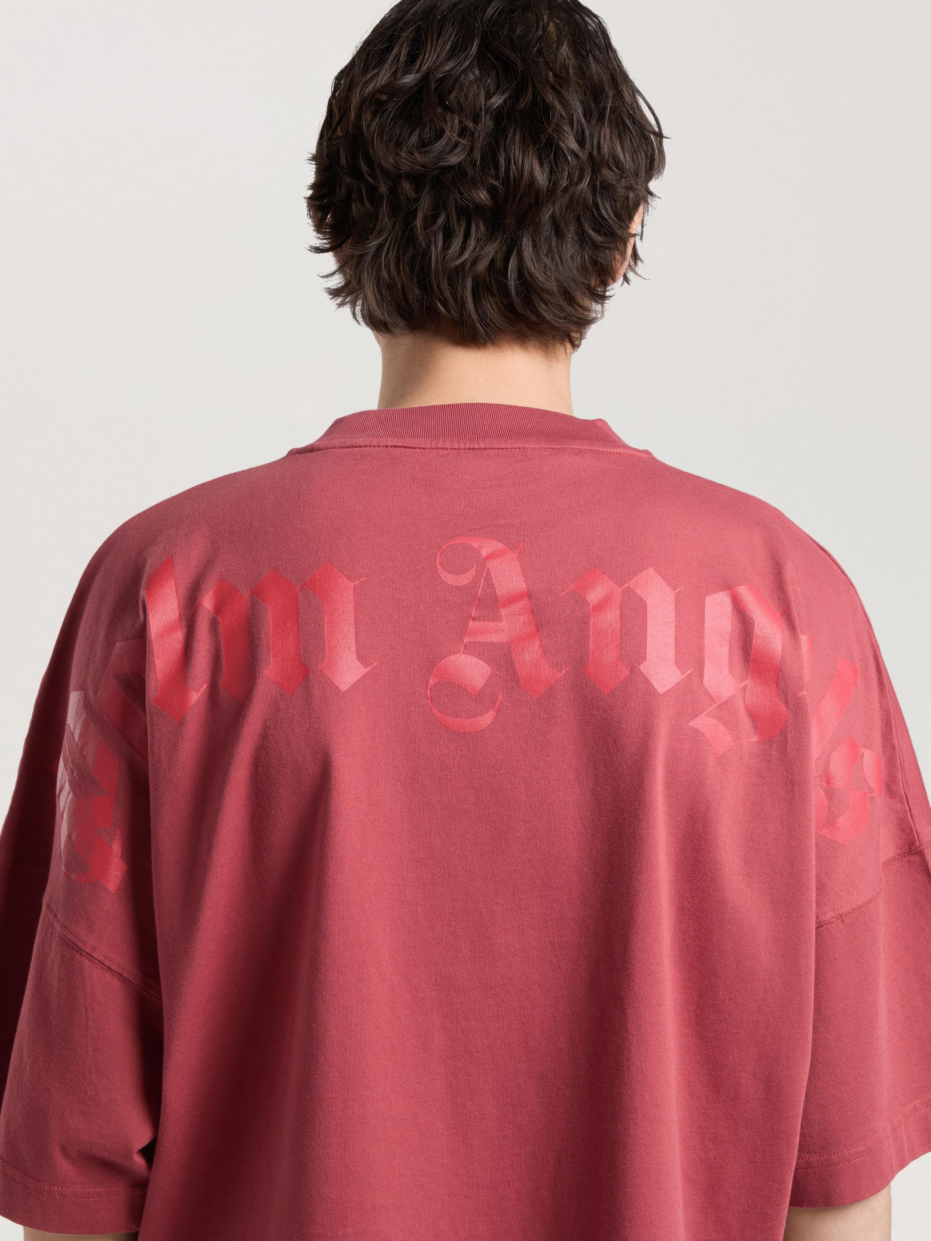Classic Logo Oversized T-Shirt PALM ANGELS Classic Logo Oversized T-Shirt BRICK RED - RED PAMAA05F26JR02