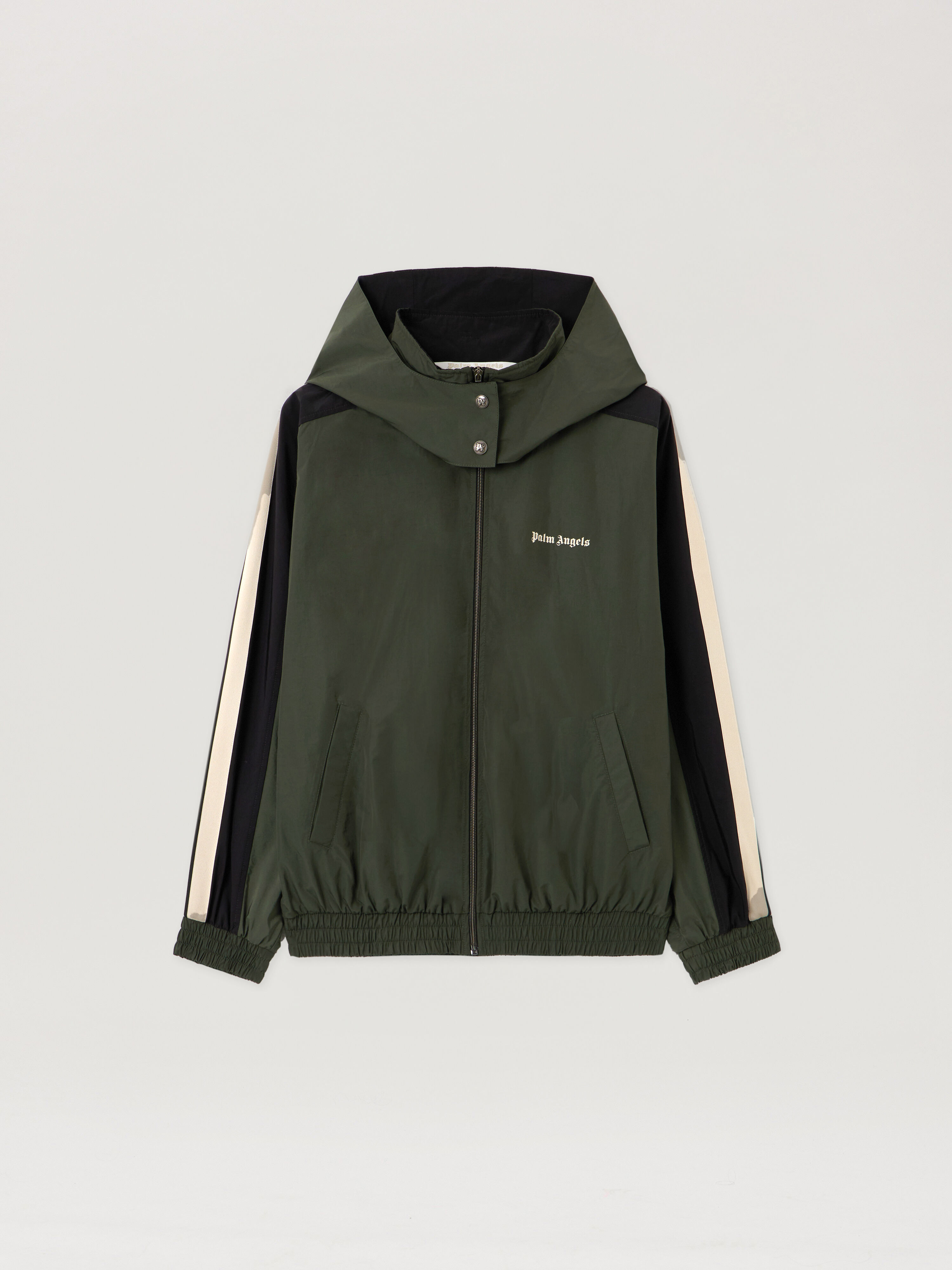 Colorblock Track Windbreaker PALM ANGELS Colorblock Track Windbreaker FOREST GREEN - BLACK PWEB016F25FAB001