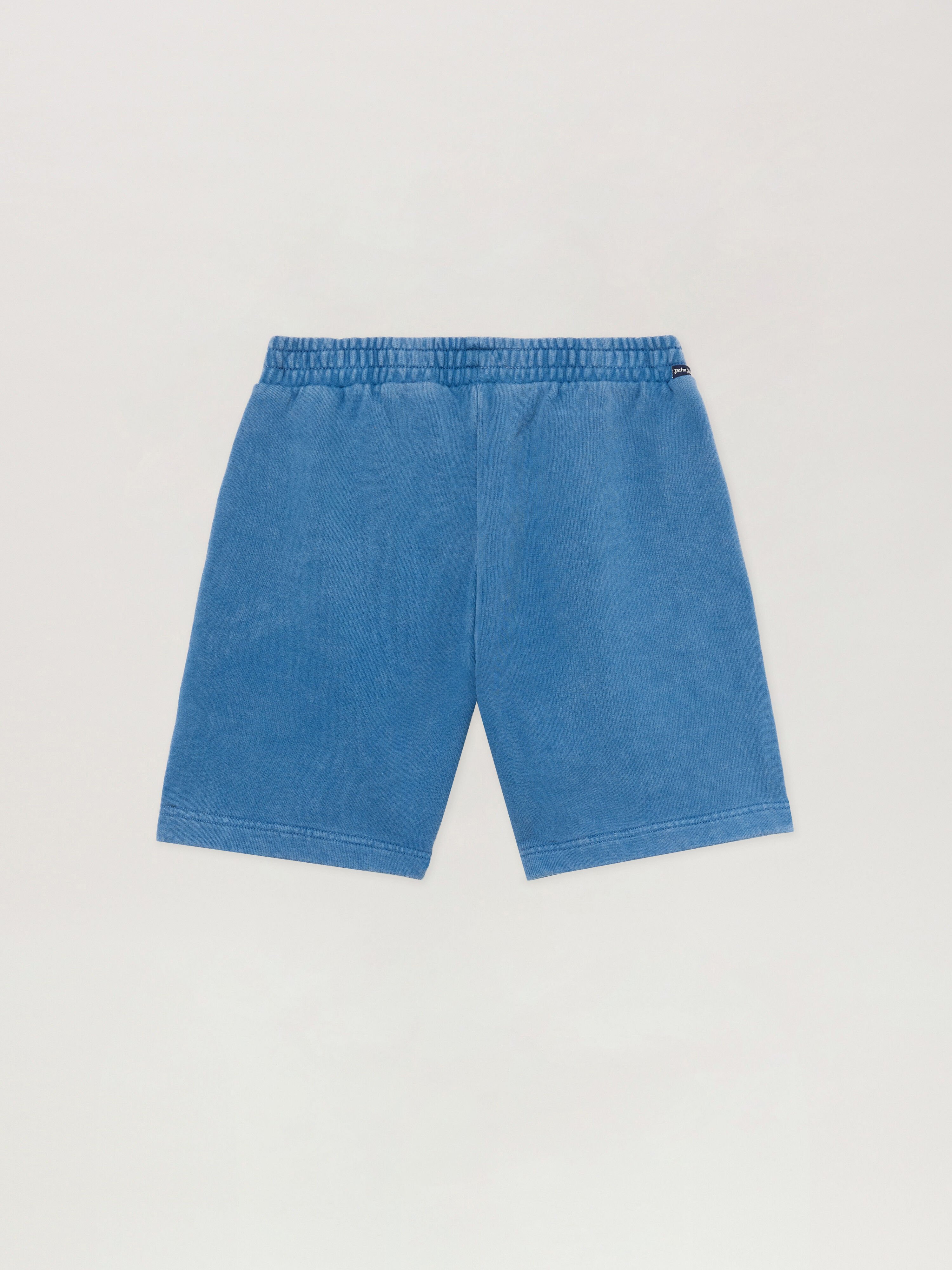 PALM ANGELS Curved Logo Faded Sweatpshort BLU/BLUE PBCI00DS26FLE001