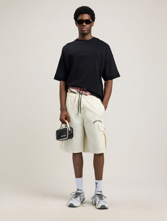 Curved Logo Loose Double T-Shirt PALM ANGELS Curved Logo Loose Double T-Shirt BLACK BLACK PMAA10QS26JER001