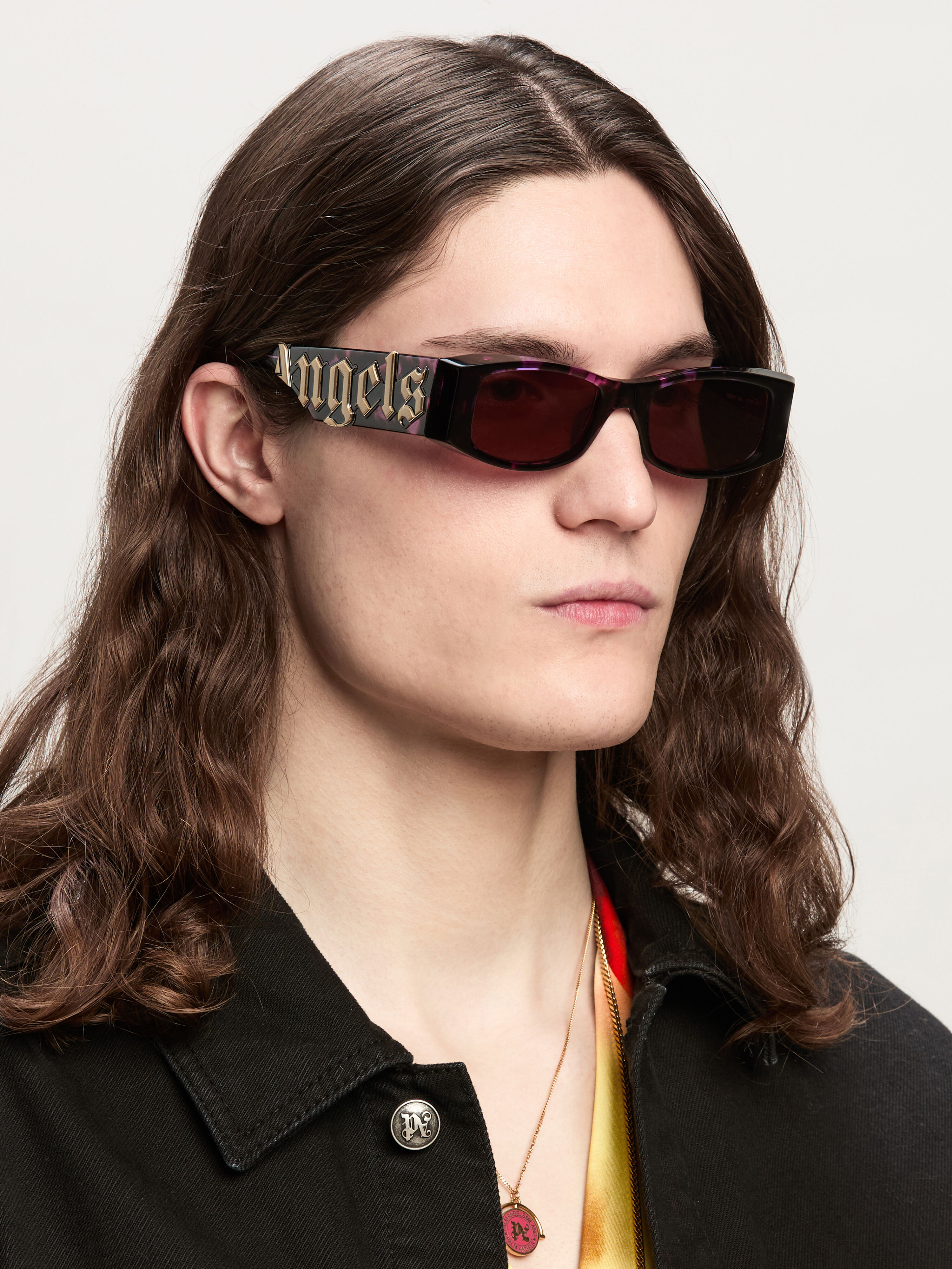 PALM ANGELS Angel Sunglasses HAVANA PURPLE BROWN PERI007C99PLA001