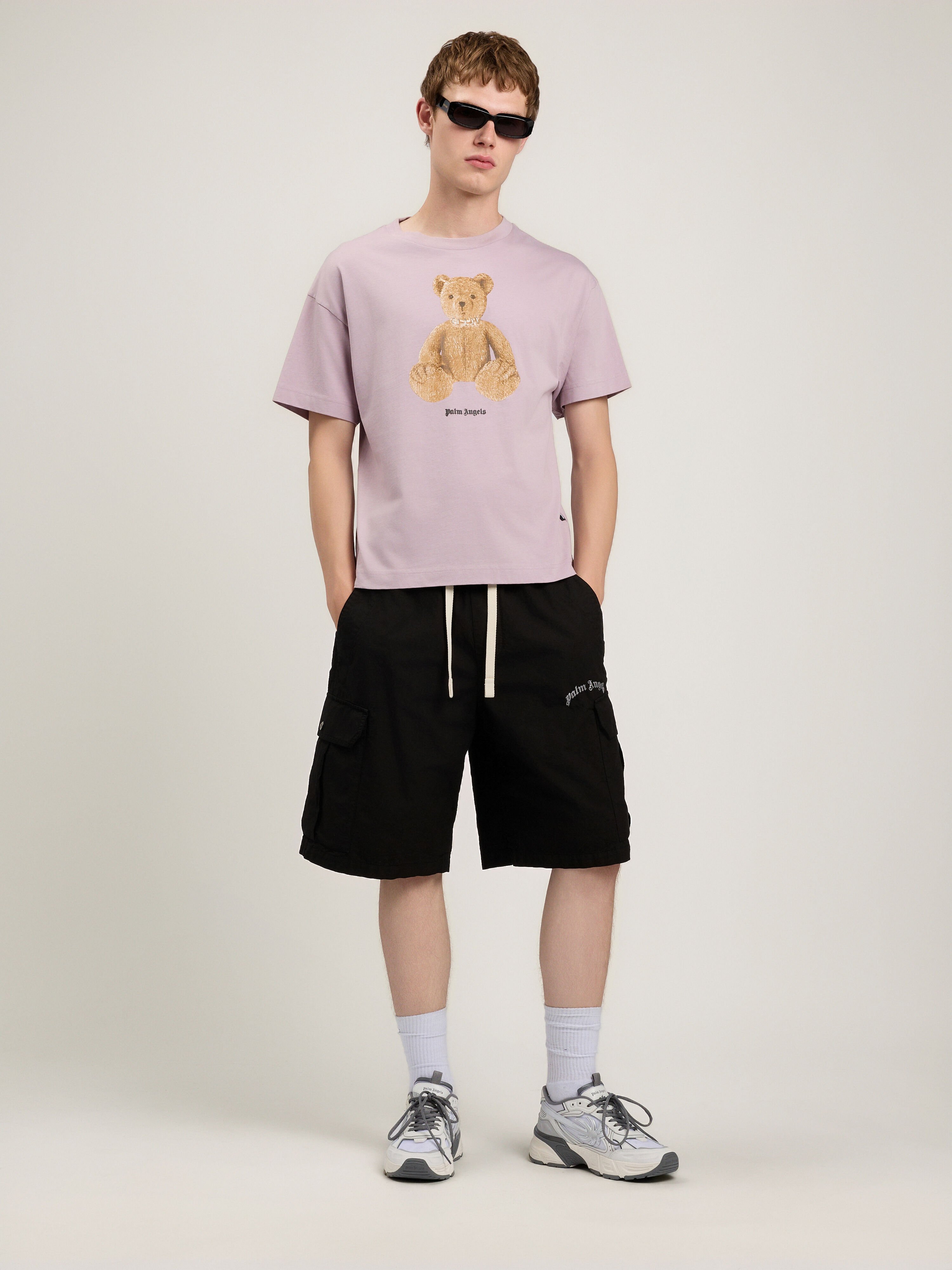 PALM ANGELS Bear T-Shirt LILAC BROWN PMAA109S26JER00A
