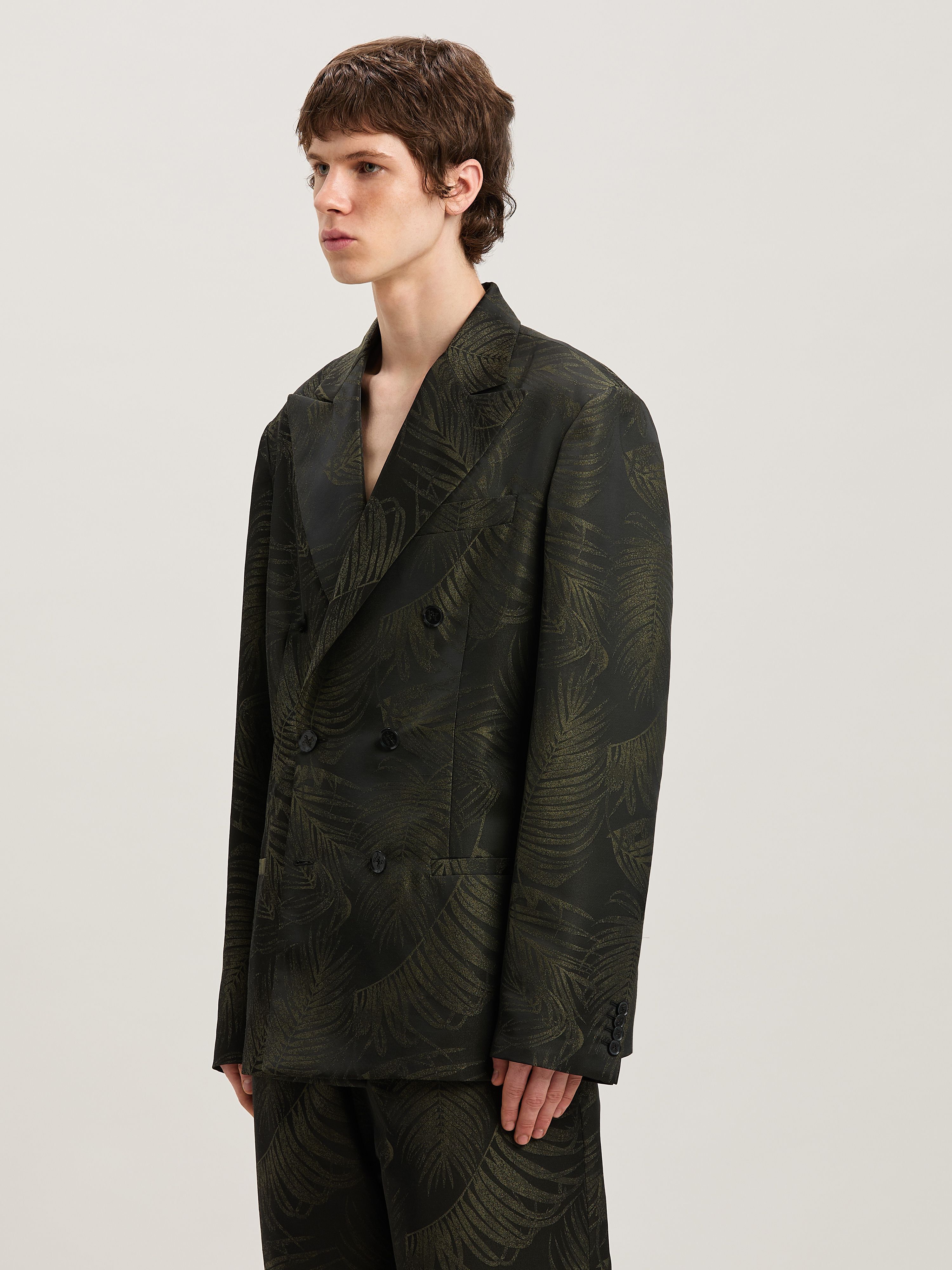 PALM ANGELS  Palmen Jacquard Blazer MILITARY GREEN - MILITARY GREEN PMEN050S25FAB001