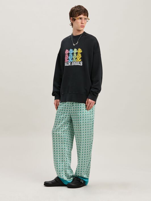 PALM ANGELS  Multicolor Bear crewneck sweatshirt NERO - MULTICOLOREE PMBA026S25FLE004