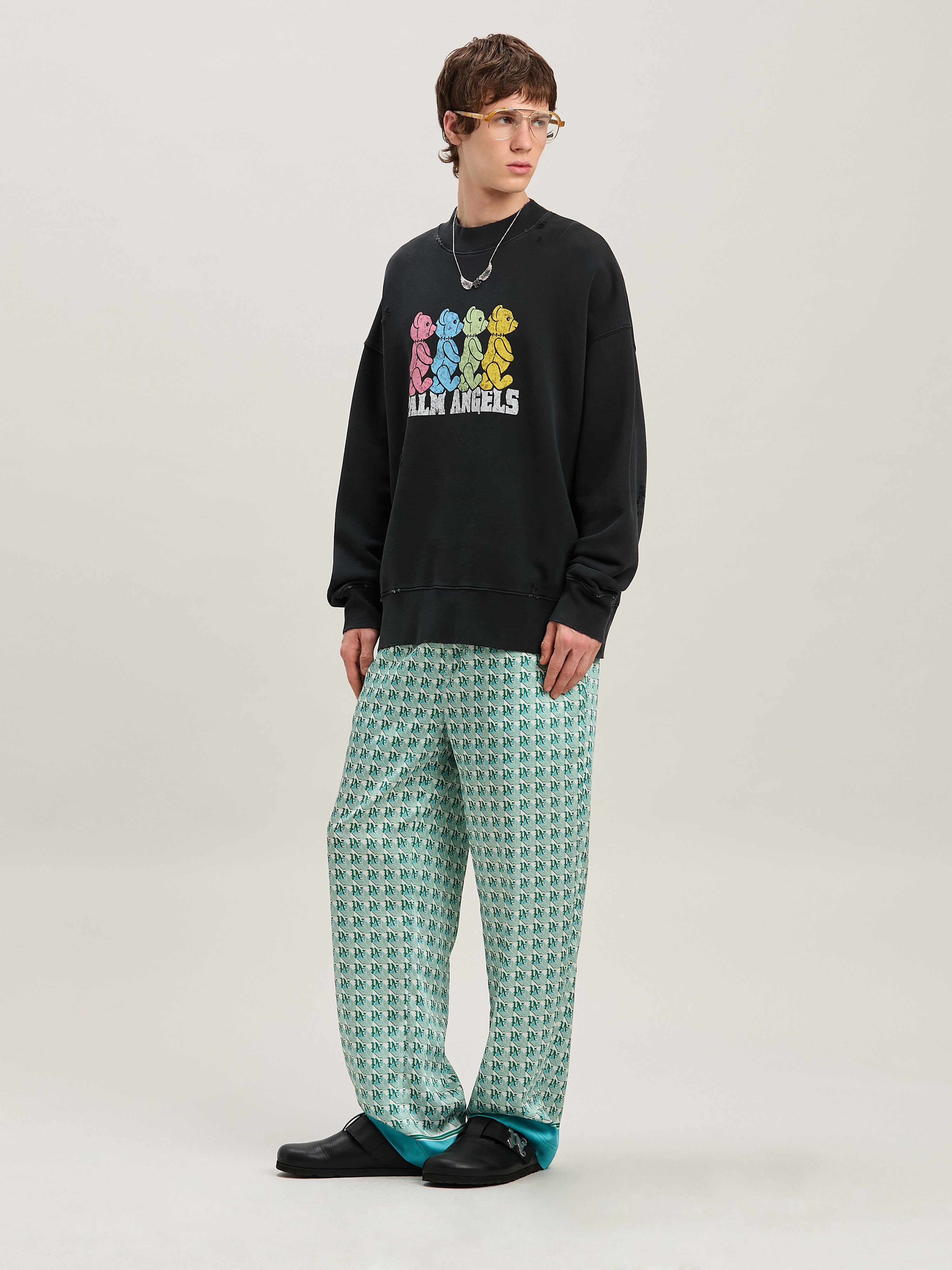 PALM ANGELS  Multicolor Bear crewneck sweatshirt NERO - MULTICOLOREE PMBA026S25FLE004