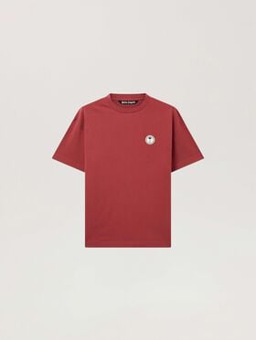 PALM ANGELS Palm Tree Regular T-Shirt BRICK RED - OFF WHITE PAMAA01F26JR02