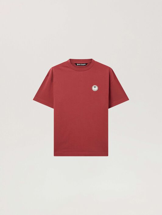 PALM ANGELS Palm Tree Regular T-Shirt BRICK RED - OFF WHITE PAMAA01F26JR02