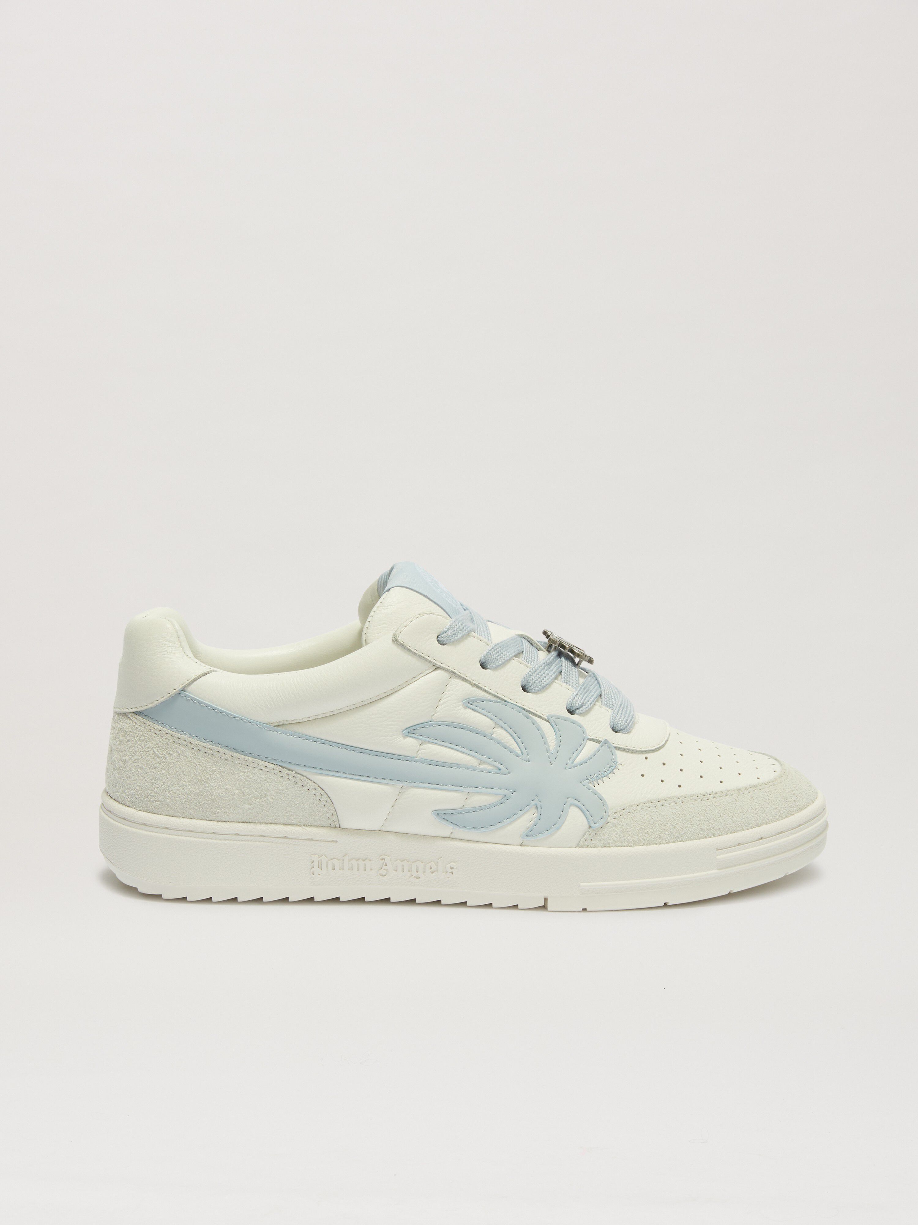 PALM ANGELS  Palm Beach University Leder-Sneakers WHITE - BABY BLUE PMIA097S25LEA001