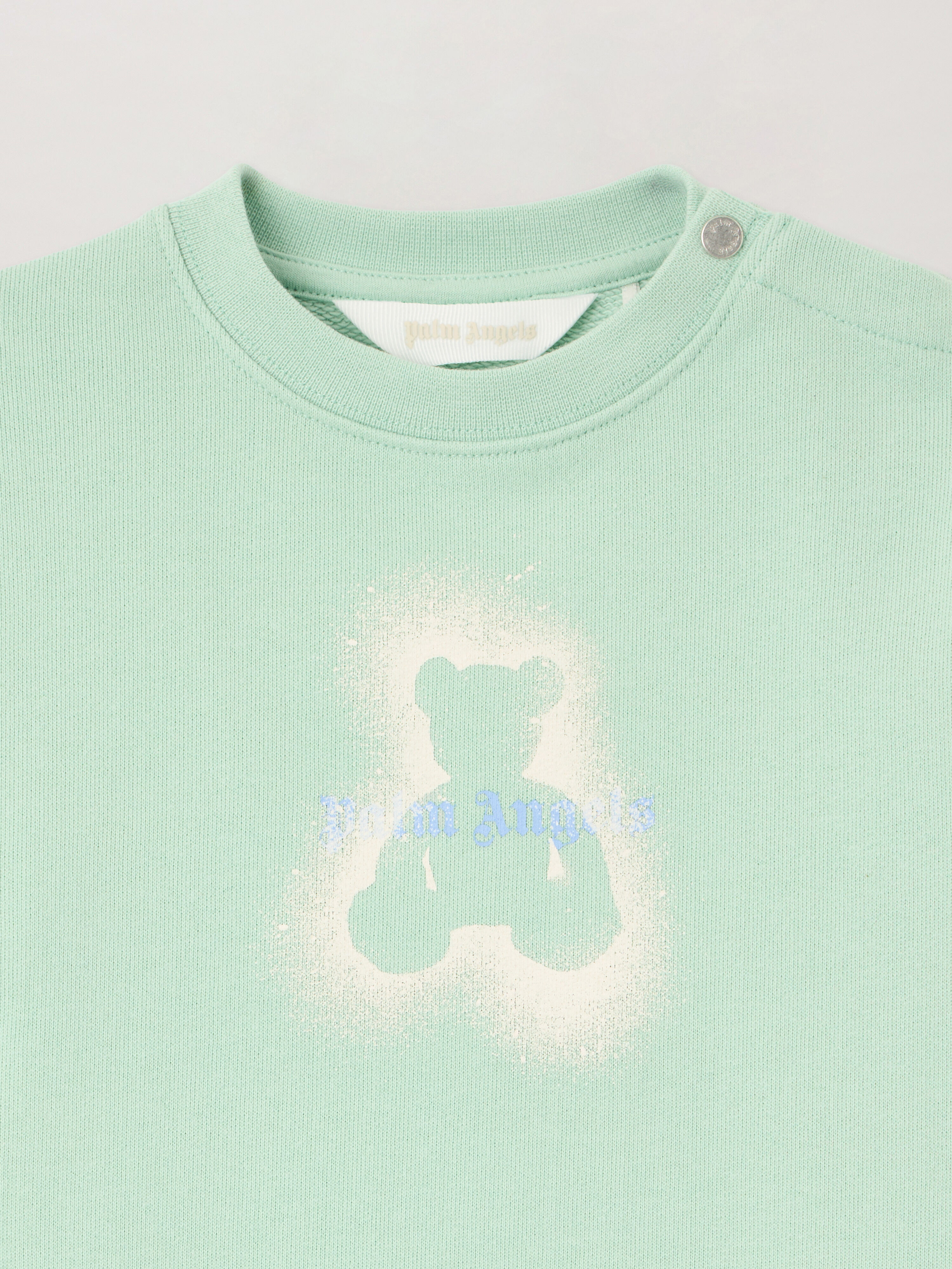 PALM ANGELS Spray Bear Crewneck VERDE CHIARO/LIGHT GREEN PBXC001S26FLE001
