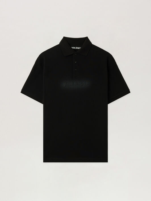 PALM ANGELS Polo Logo Spray BLACK - GREY PAMGB02F26FB02