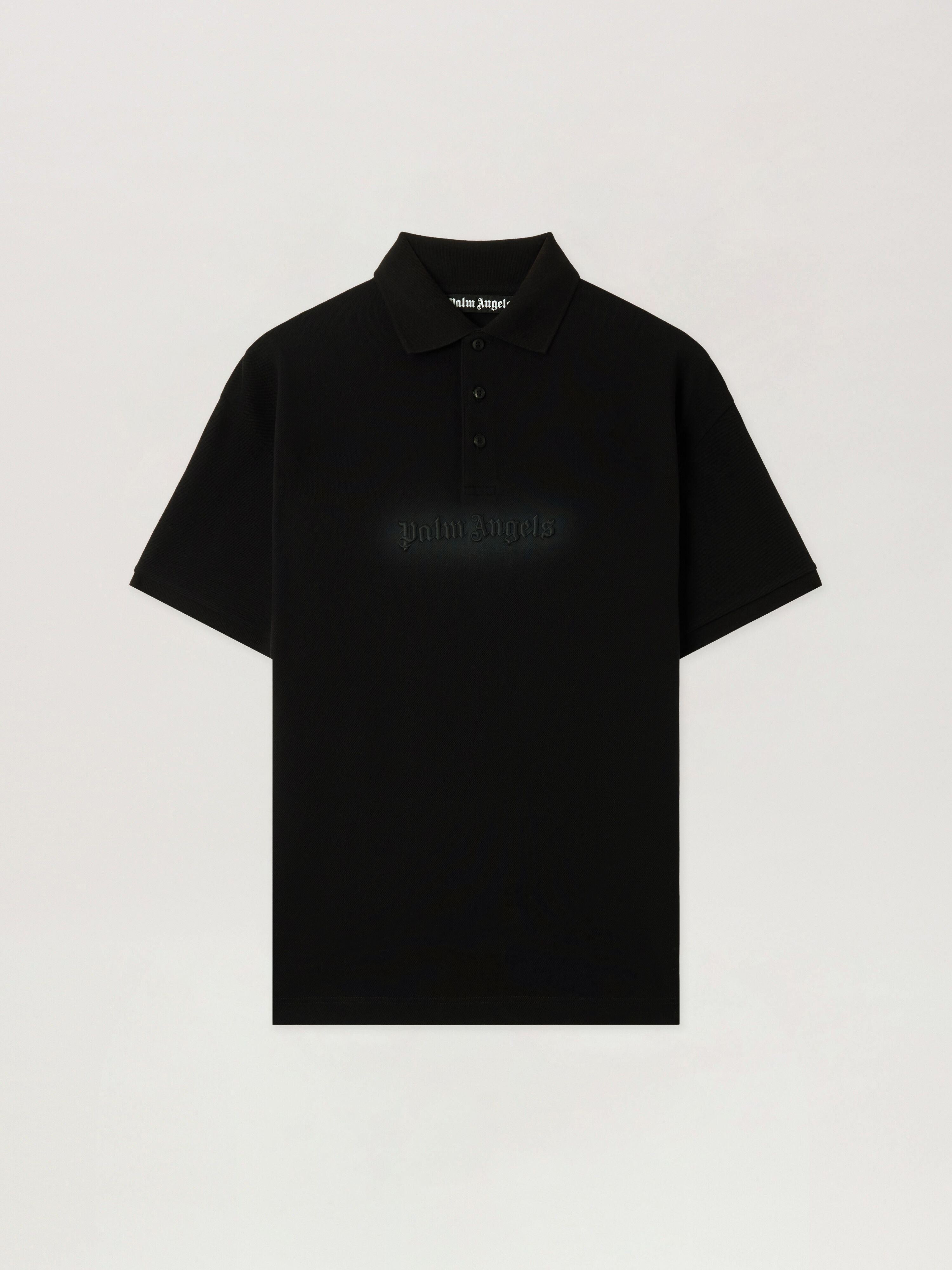 PALM ANGELS Polo Logo Spray BLACK - GREY PAMGB02F26FB02