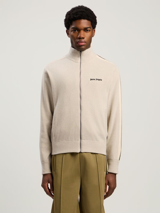 PALM ANGELS Classic Logo Knit Track Jkt LIGHT BEIGE - BLACK PMHA063F25KNI001