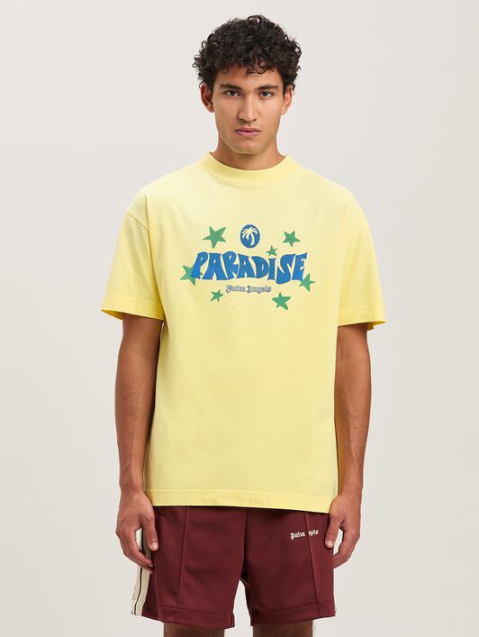 PALM ANGELS  Paradise T-shirt GIALLO - BLU PMAA001S25JER001