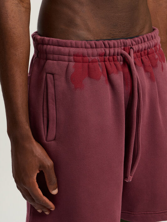 PALM ANGELS Waist Logo Sweatshort BURGUNDY - RED PMCI019F25FLE001