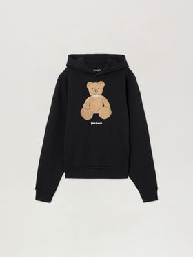 PALM ANGELS Bear Hoodie BLACK BROWN PMBB17DS26FLE00C