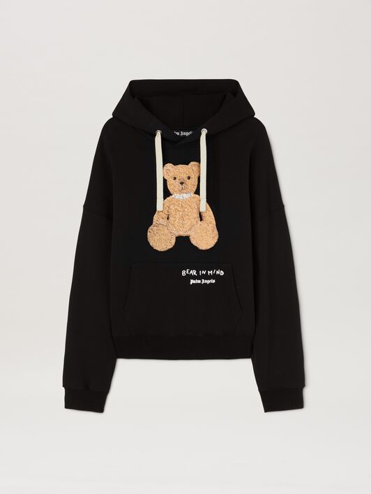 PALM ANGELS  Bear in Mind Hoodie BLACK - BROWN PMBB172S25FLE001