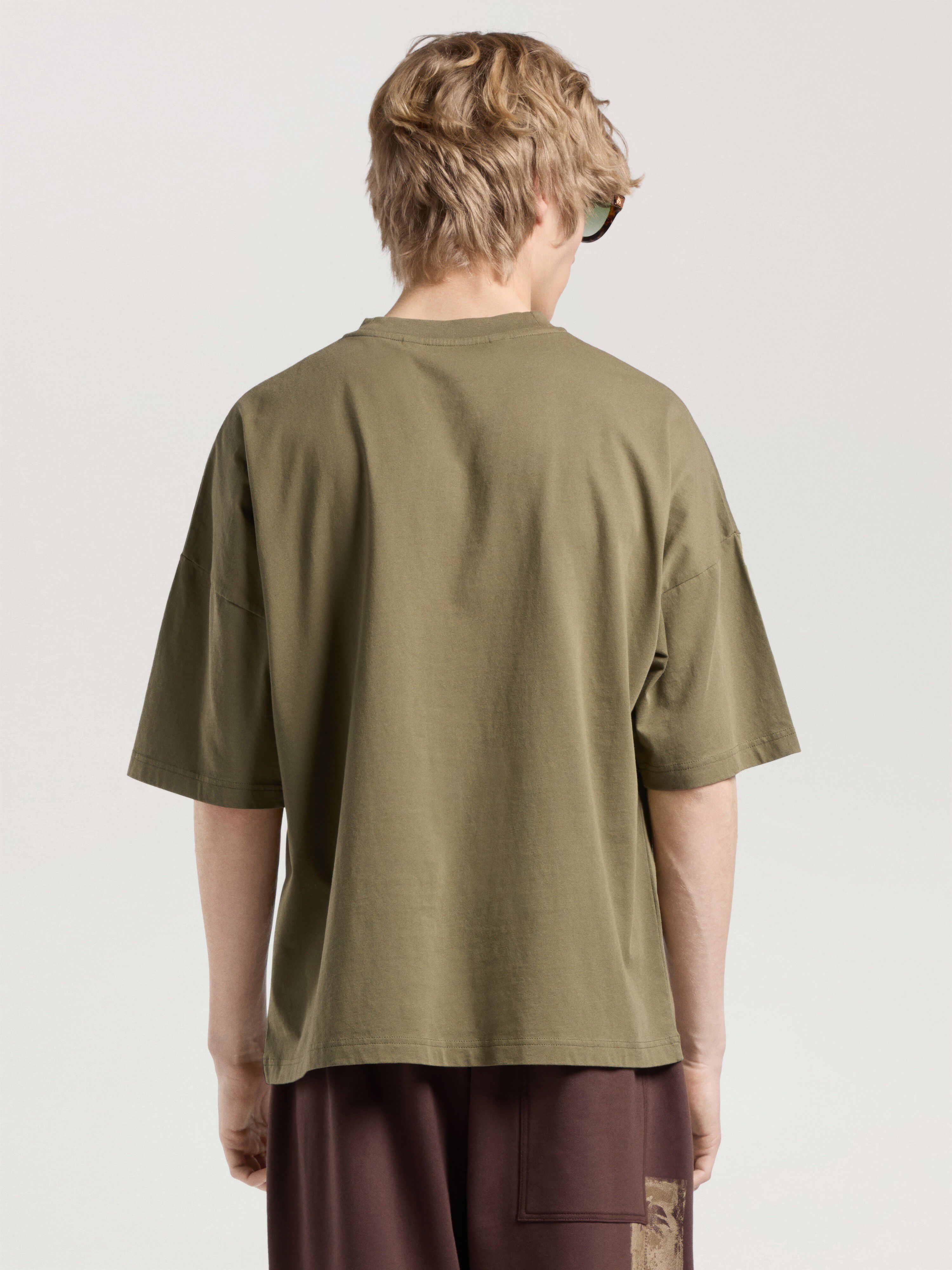 Palm Drift Loose T-Shirt PALM ANGELS Palm Drift Loose T-Shirt OLIVE GREEN - BLACK PAMAA03W26JR06