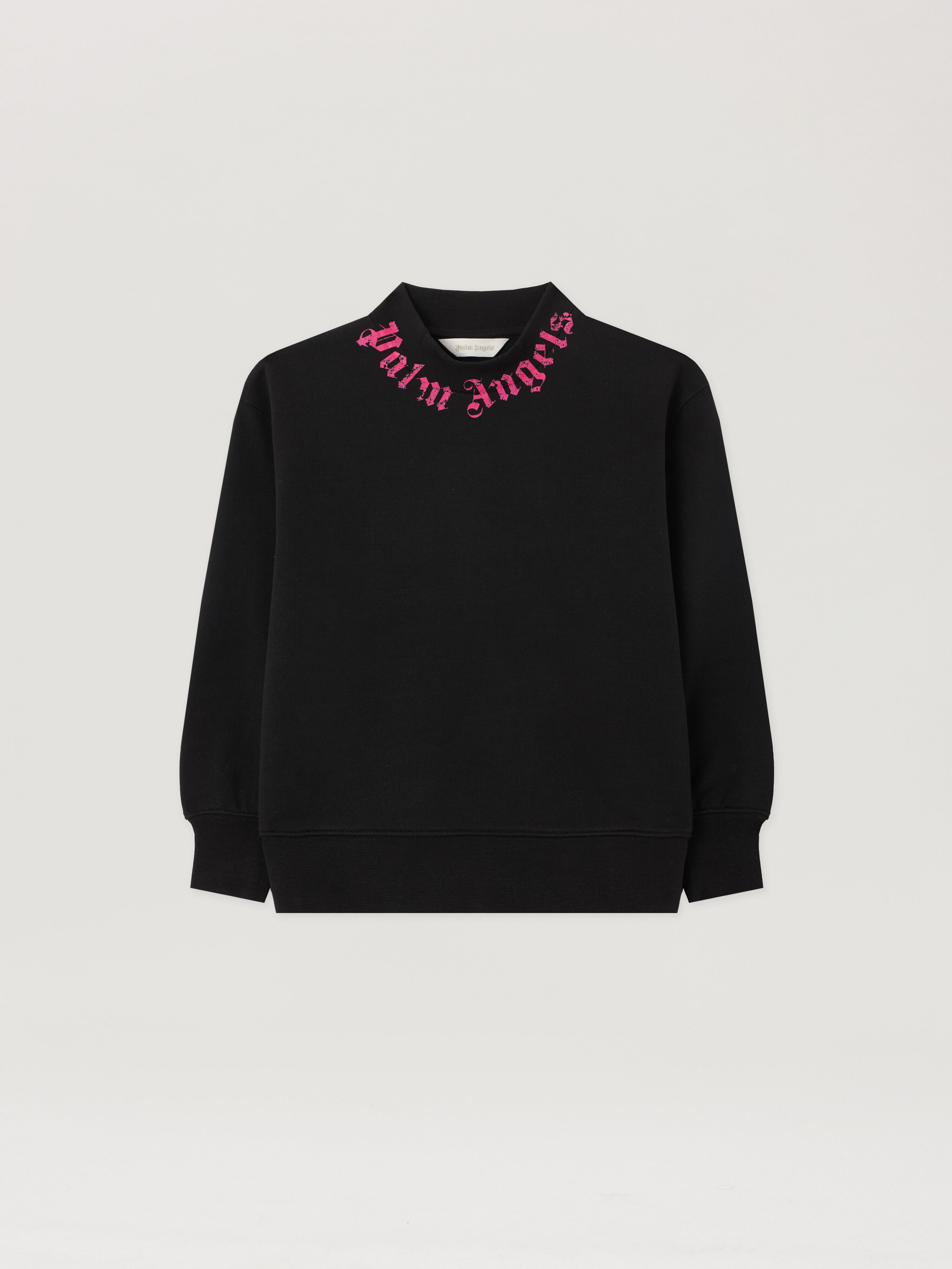 PALM ANGELS Neck Logo Brushed Crew NERO/BLACK PGBA013S26FLE004