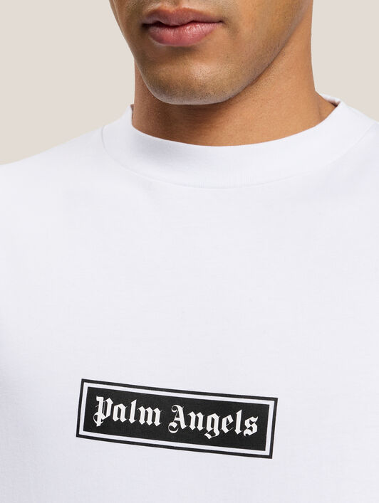 PALM ANGELS Box Logo T-Shirt WHITE - BLACK PMAA001C99JER032
