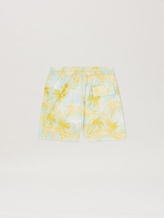 PALM ANGELS  All over palm print shorts SKY BLUE DUSTY BLUE PBFD001S25FAB001