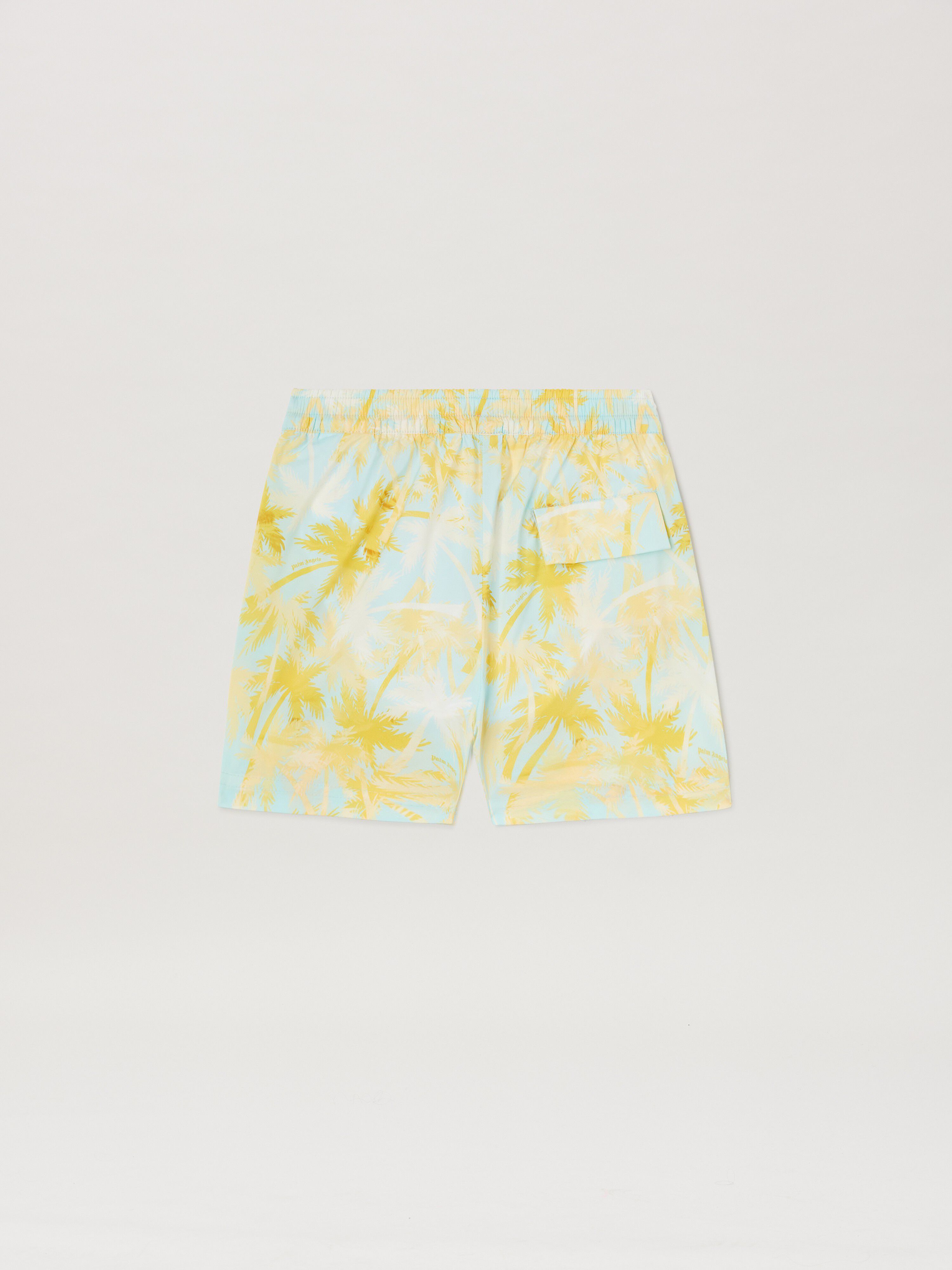 PALM ANGELS  All over palm print shorts SKY BLUE DUSTY BLUE PBFD001S25FAB001