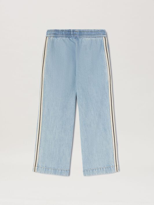 PALM ANGELS  Chambray Track pants BLU BLU PBYB006S25DEN001